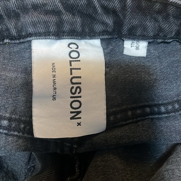 COLLUSION x006 Plus mom Relaxed Fit Trendy Day 2 Nite jeans in washed black 30 - Picture 4 of 4